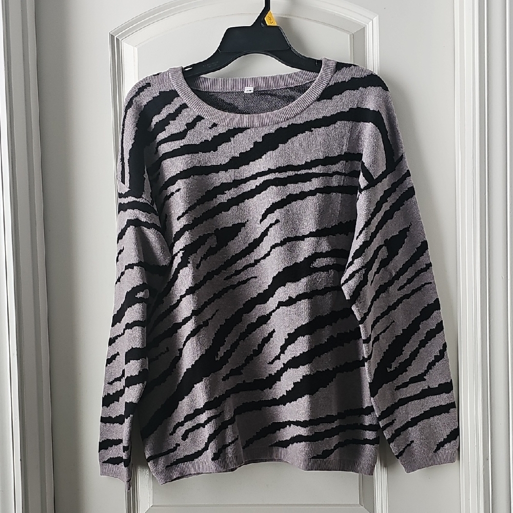 Zebra Print Jaquard Sweater